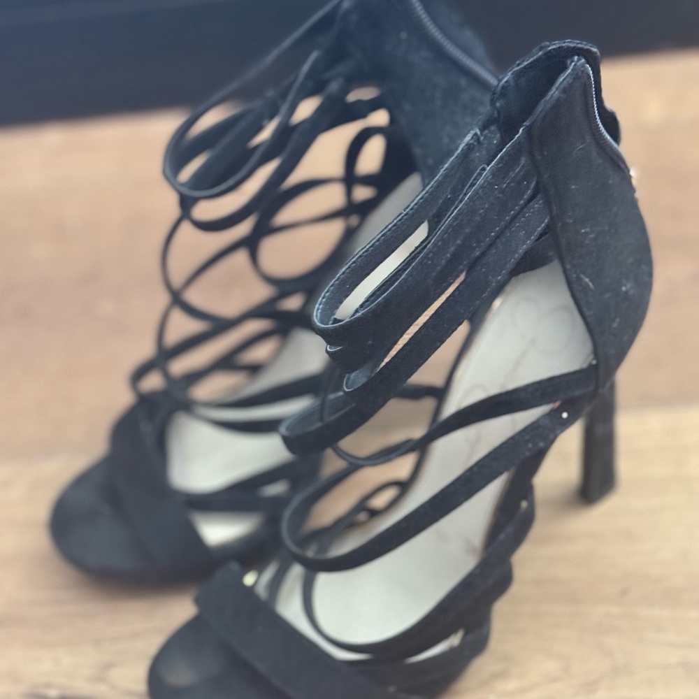 Jessica Simpson Black Strappy Heels